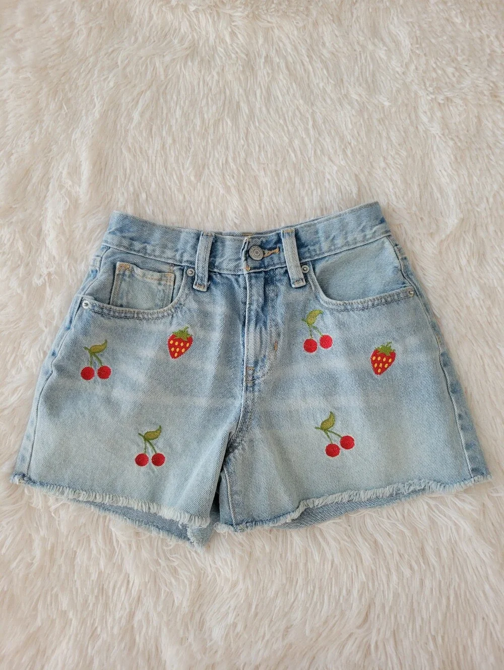 Old Navy Bundle Of 3 Pairs Denim Shorts Blue, Pink, White Girls Size 12